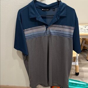 Travis Mathew Blue and Gray Polo Shirt